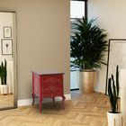 Mesa De Cabeceira Decorativa Zahra 2 Gavetas Vermelho/imbuía