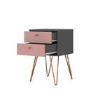 Mesa De Cabeceira Dino 2 Gv Grafite E Rosé