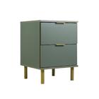 Mesa De Cabeceira Ditália 2 Gavetas Dm-125 Verde Oliva