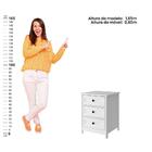 Mesa De Cabeceira Ditália 2 Unidades 3 Gavetas Dm-111 Branco