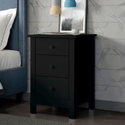 Mesa De Cabeceira Ditália 3 Gavetas Dm-113 Preto