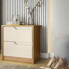 Mesa De Cabeceira Doblô 2 Gavetas Carvalho Grife Off White Vi