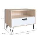 Mesa De Cabeceira Drawer 1 Gv Nature E Branca 67 Cm