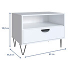 Mesa De Cabeceira Drawer 2 Gv Branca 45 Cm