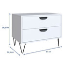 Mesa De Cabeceira Drawer 2 Gv Branca 64 Cm