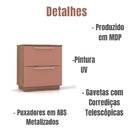 Mesa De Cabeceira Dubai 2 Gavetas 50 Cm Vila Rica Nature Cama