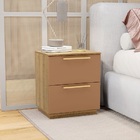 Mesa De Cabeceira Dubai 2 Gavetas Nature/camarim - Vila Rica