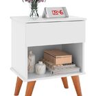 Mesa De Cabeceira Duda 1 Gaveta Pés Palito Branco Jalmac - Lm