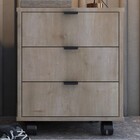 Mesa De Cabeceira Dumbo 3 Gavetas Com Rodízios Amadeirado - F