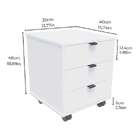 Mesa De Cabeceira Dumbo 3 Gavetas Com Rodízios Preto - Falkk