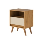 Mesa De Cabeceira Eccos Nature/off White - Fabri Móveis