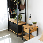 Mesa De Cabeceira Em Madeira Laguna - Preto E Mel