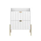 Mesa De Cabeceira Em Madeira Mdf Branca Moriah 45cm Brancodou