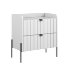 Mesa De Cabeceira Em Madeira Mdf Branca Moriah 60cm Moderna B