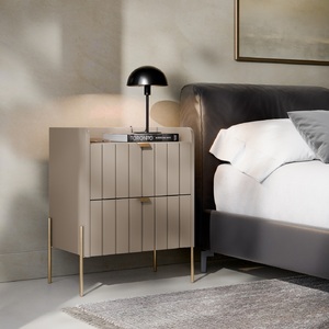 Mesa De Cabeceira Em Madeira Mdf Conect Moriah 45cm Conect Dourado ...