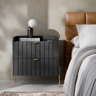 Mesa De Cabeceira Em Madeira Mdf Grafite Moderna Moriah 60cm