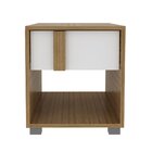 Mesa De Cabeceira Em Mdp 1 Gaveta Cm8018 Amêndoa/branco