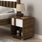 Mesa De Cabeceira Em Mdp 1 Gaveta Cm8018 Nogal/branco