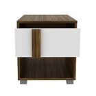 Mesa De Cabeceira Em Mdp 1 Gaveta Cm8018 Nogal/branco