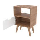 Mesa De Cabeceira Em Mdp 1 Gaveta Cm8036 Amêndoa/branco