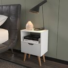 Mesa De Cabeceira Em Mdp 1 Gaveta Cm8036 Branco