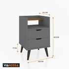 Mesa De Cabeceira Em Pés Em Madeira Duas Gavetas Decor - Via