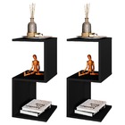 Mesa De Cabeceira Em S Ou Z 100% Mdf Preto