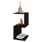 Mesa De Cabeceira Em S Ou Z Vertical Nichos 100% Mdf Preto