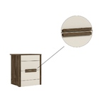 Mesa De Cabeceira Emporium Castanho Wood Off White 2 Gavetas