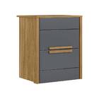 Mesa De Cabeceira Emporium Freijó Cinza 2 Gavetas  Tana Decor