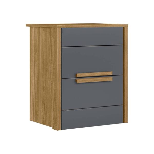 Mesa De Cabeceira Emporium Freijó Cinza 2 Gavetas  Tana Decor