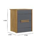 Mesa De Cabeceira Emporium Freijó Cinza 2 Gavetas  Tana Decor