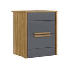 Mesa De Cabeceira Emporium Freijó Cinza 2 Gavetas Bnn Decor