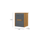 Mesa De Cabeceira Emporium Freijó Cinza 2 Gavetas Bnn Decor