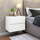 Mesa De Cabeceira Eros 45 Estilo Clean 2 Gavetas Corrediças T