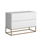 Mesa De Cabeceira Eros 60cm Estilo Industrial Base Dourado Br
