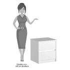 Mesa De Cabeceira Espelhada 2 Gavetas Blank F04 Branco