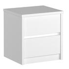 Mesa De Cabeceira Espelhada 2 Gavetas Blank F04 Branco