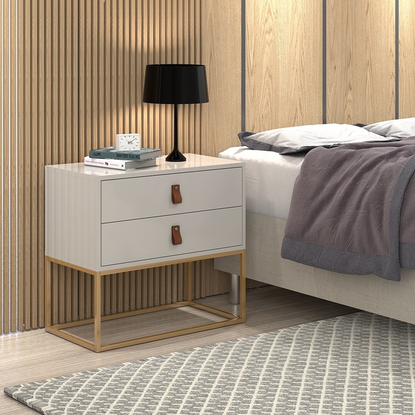Mesa De Cabeceira Estilo Industrial 2 Gavetas Unic 60cm Off W