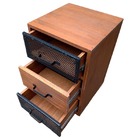Mesa De Cabeceira Estilo Industrial - 3 Gavetas E 4 Rodízios