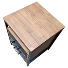 Mesa De Cabeceira Estilo Industrial Com 2 Gavetas - Ferro E M