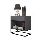 Mesa De Cabeceira Estilo Industrial Luxo Pés De Metal Preto