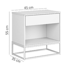 Mesa De Cabeceira Estilo Industrial Luxo Pés De Metal Preto