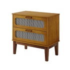 Mesa De Cabeceira Estilo Retrô Pes E Puxadores De Madeira Mac