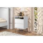 Mesa De Cabeceira Estilo Retrô Pés Palito 2 Gavetas Lotus - B