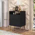 Mesa De Cabeceira Estilo Retrô Pés Palito 2 Gavetas Lotus - P