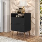 Mesa De Cabeceira Estilo Retrô Pés Palito 2 Gavetas Lotus - P
