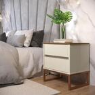 Mesa De Cabeceira Eva 45cm Estilo Industrial 2 Gavetas Banco