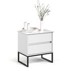 Mesa De Cabeceira Eva 45cm Estilo Industrial 2 Gavetas Banco