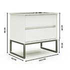 Mesa De Cabeceira Eva 60cm Branco/prata